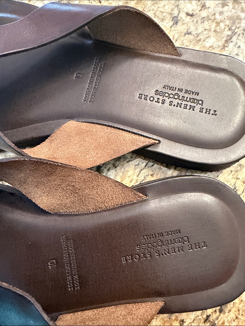 Men's Brown Leather Sandals - Picture 2 of 4
